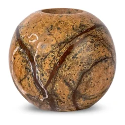 Sten ljusstake Ø6 cm, Brun skogsmarmor