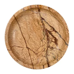 Sten skål stor Ø28 cm, Brun skogsmarmor