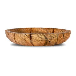 Sten skål stor Ø28 cm, Brun skogsmarmor