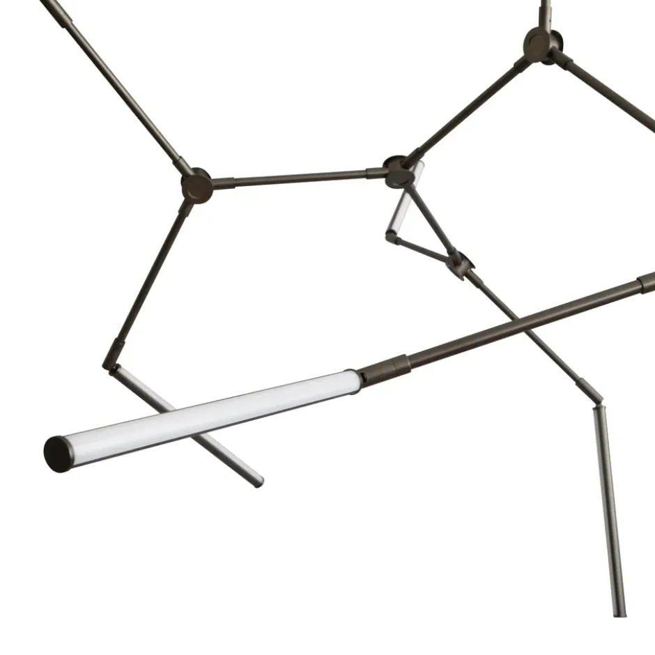 Stick chandelier takkrona, Bronze