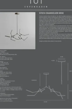 Stick chandelier takkrona mini, Bronze