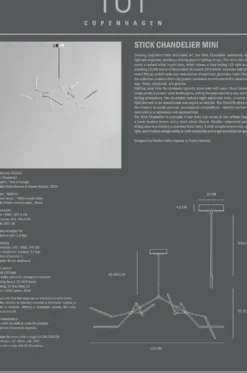 Stick chandelier takkrona mini, Chrome