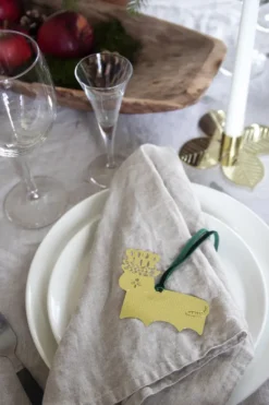 Stig L gingerbread cat dekorationshänge, Guld-mässing