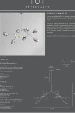 Stingray Chandelier takkrona, Chrome