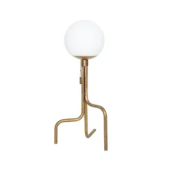 Strapatz bordslampa, rå mässing/matt vit
