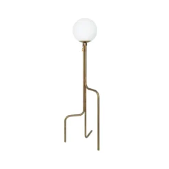Strapatz golvlampa, rå mässing/matt vit