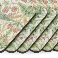 Strawberry Thief glasunderlägg 6-pack, Green