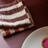 Striped bomulsservett 30x30 cm 2-pack, Burgundy
