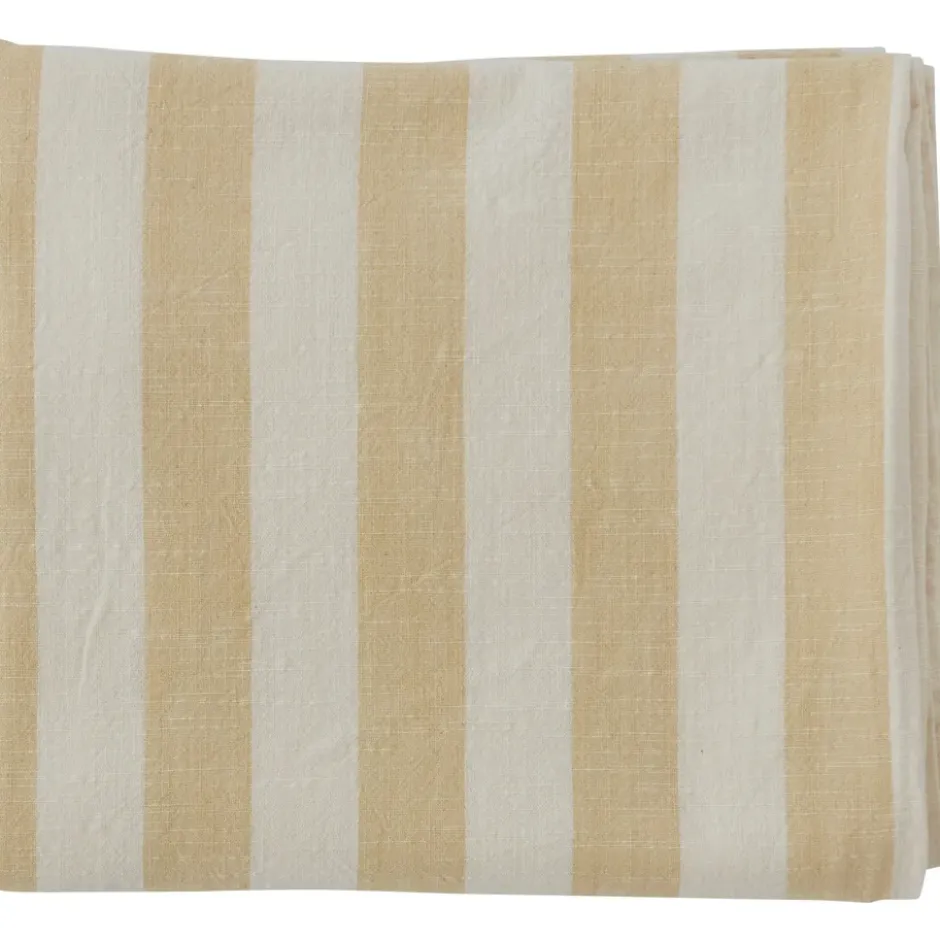 Striped bordsduk 140x260 cm, Vanilla
