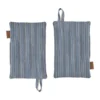 Striped denim grytlapp 2-pack, Blue