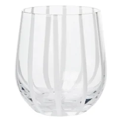 Stripe dricksglas 35 cl, Clear-white stripes