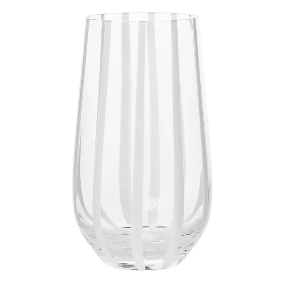 Stripe dricksglas 55 cl, Clear-white stripes