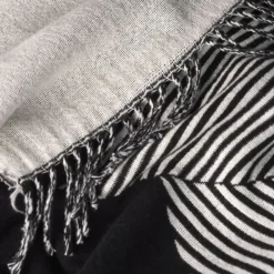 Stripes bomullspläd, Svart