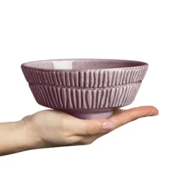 Stripes skål Ø15 cm, Plum