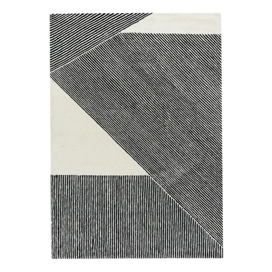 Stripes ullmatta naturvit, 170x240 cm