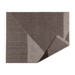Stripes ullpläd 130x185 cm, Brun