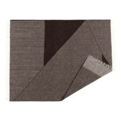 Stripes ullpläd 130x185 cm, Brun