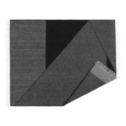 Stripes ullpläd 130x185 cm, Svart