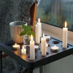 Stumpastaken ljushållare svart, stor