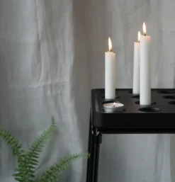 Stumpastaken ljushållare svart, stor