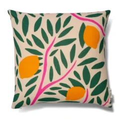 Sunny citrus kuddfodral 50x50 cm, Grön