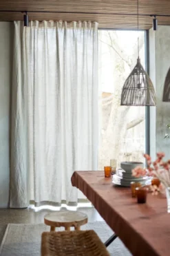 Sunrise gardin med veckband 140x290 cm, Oatmeal