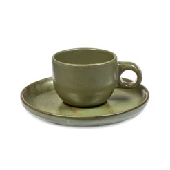 Surface espressokopp med fat 10 cl, Camogreen