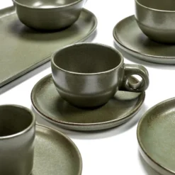 Surface kaffekopp med fat 13 cl, Camogreen