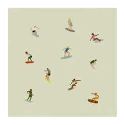 Surfers poster, Beige, 40x40 cm