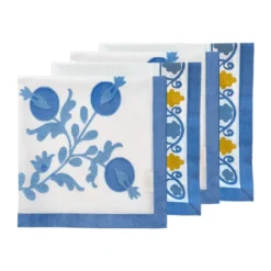 Suzani bomullsservett, Blue, 4-pack, 45x45 cm
