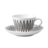 Svart Salix kaffegods, kon, Kaffekopp + fat