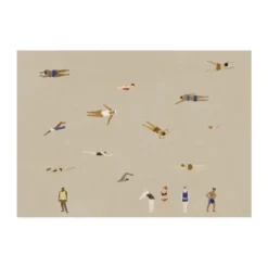 Swimmers poster, Beige, 50x70 cm