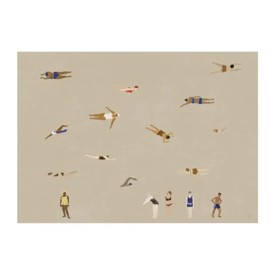 Swimmers poster, Beige, 50x70 cm