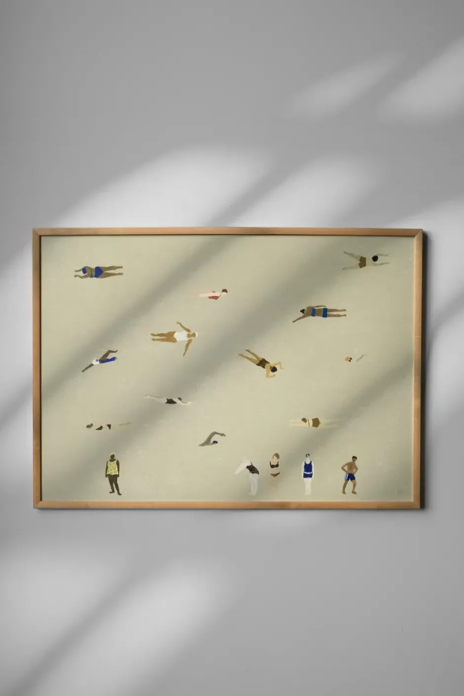 Swimmers poster, Beige, 50x70 cm