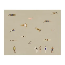 Swimmers poster, Beige, 40x50 cm
