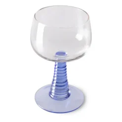 Swirl vinglas hög, Blue