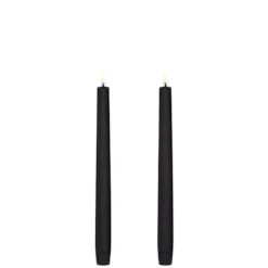 Taper LED-ljus 2-pack Ø2,3x25 cm, Svart