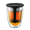Tea For One glas med tesil, svart