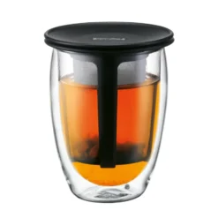 Tea For One glas med tesil, svart