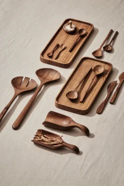 Teak salladsbestick 2 delar, Brun