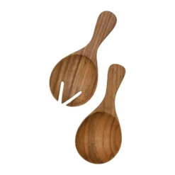 Teak salladsbestick small 2 delar, Brun