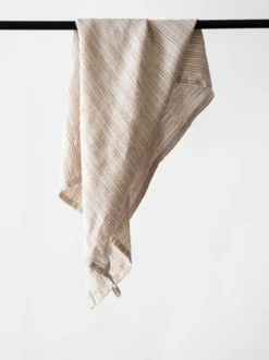 Tell me more kökshandduk linne 50x70 cm, Hazelnut stripe