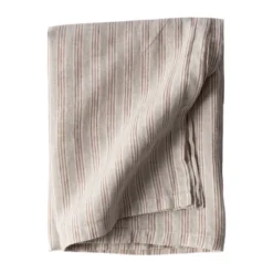 Tell Me More linneduk 145x270 cm, Hazelnut stripe