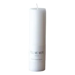 Tell Me More stearinljus M 15 cm, Vit