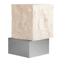 Temple sidobord tall 50x33 cm, Chrome-limestone