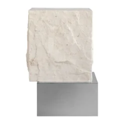 Temple sidobord tall 50x33 cm, Chrome-limestone