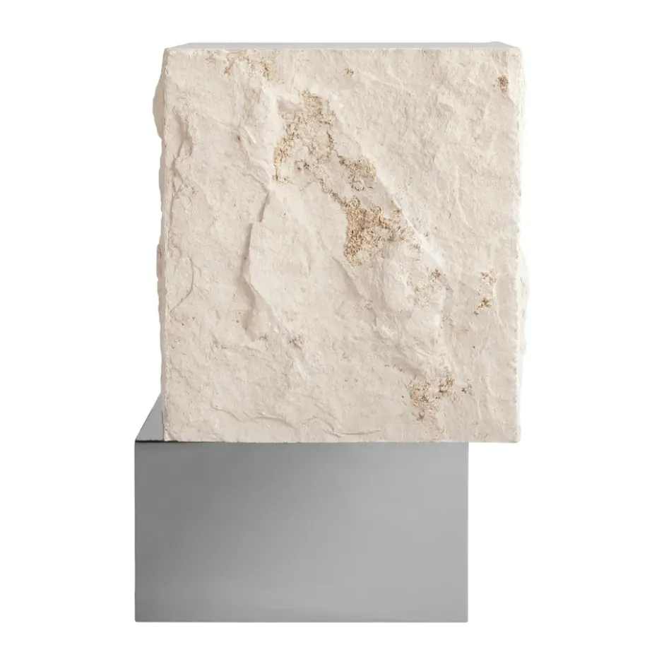 Temple sidobord tall 50x33 cm, Chrome-limestone