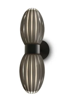 Tentacle vägglampa duo 34 cm, Svart-rökfärgad
