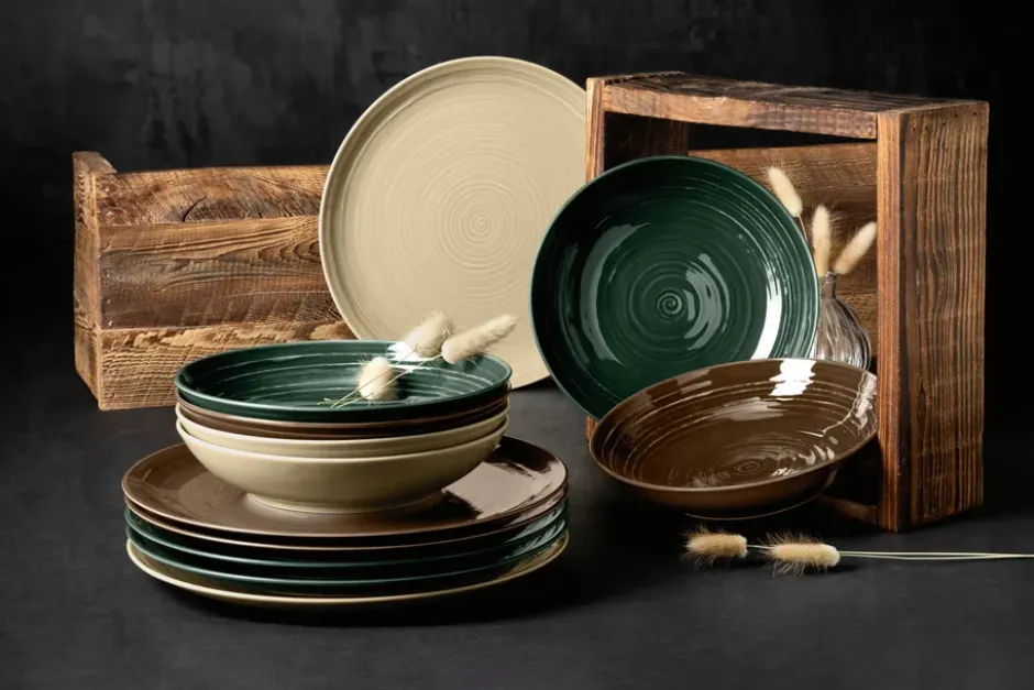 Terra skål Ø25,5 cm 2-pack, Moss Green