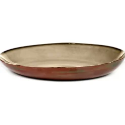 Terres de Rêves serveringsfat 35,5 cm, Misty grey-rust